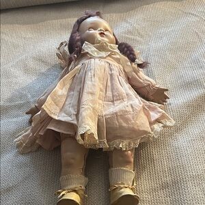 Vintage Doll with Pink Dress ABC doll Circa 1930